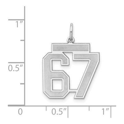 Sterling Silver Number 67 Charm – view 4