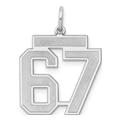 Sterling Silver Number 67 Charm