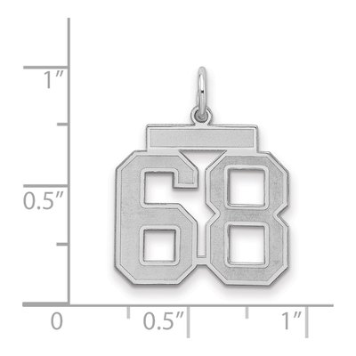 Sterling Silver Number 68 Charm – view 2