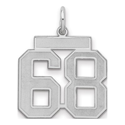 Sterling Silver Number 68 Charm