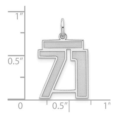 Sterling Silver Number 71 Charm – view 4