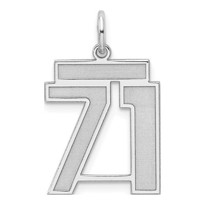 Sterling Silver Number 71 Charm