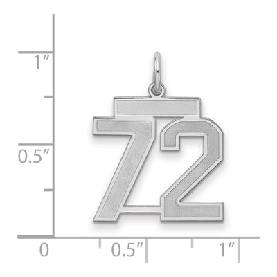 Sterling Silver Number 72 Charm – view 2