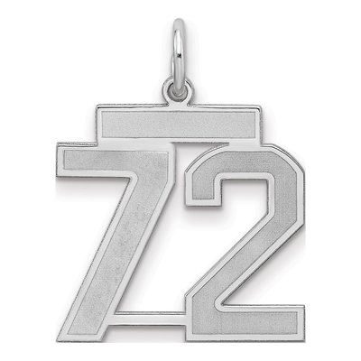 Sterling Silver Number 72 Charm
