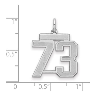 Sterling Silver Number 73 Charm – view 2