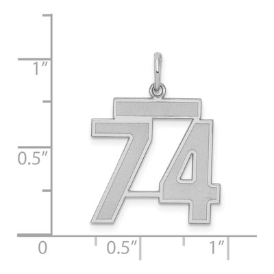 Sterling Silver Number 74 Charm – view 3