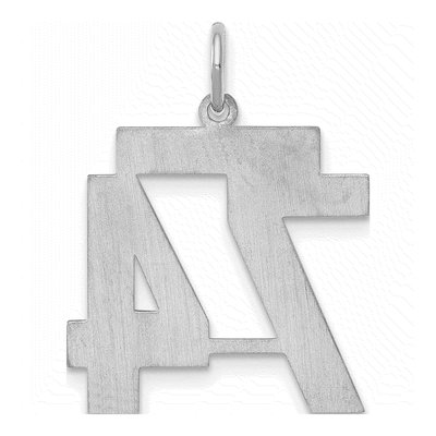 Sterling Silver Number 74 Charm – view 4