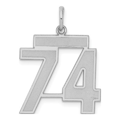 Sterling Silver Number 74 Charm
