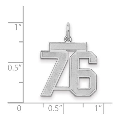 Sterling Silver Number 76 Charm – view 2