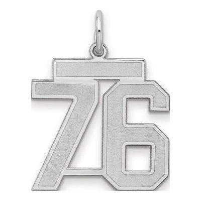 Sterling Silver Number 76 Charm