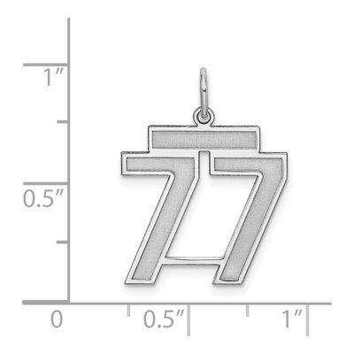 Sterling Silver Number 77 Charm – view 4