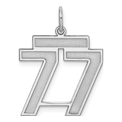 Sterling Silver Number 77 Charm