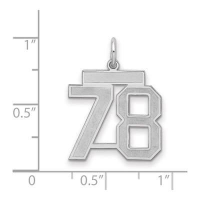 Sterling Silver Number 78 Pendant – view 2