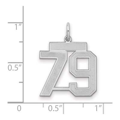 Sterling Silver Number 79 Charm – view 2