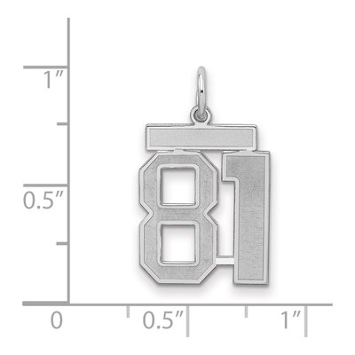 Sterling Silver Number 81 Charm – view 2