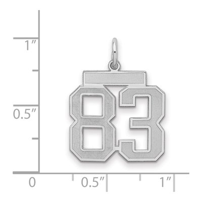 Sterling Silver Number 83 Charm – view 2