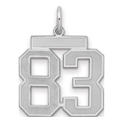 Sterling Silver Number 83 Charm