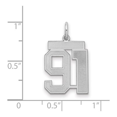 Sterling Silver Number 91 Charm – view 2