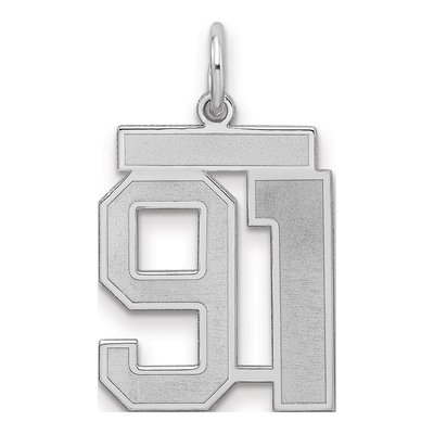 Sterling Silver Number 91 Charm