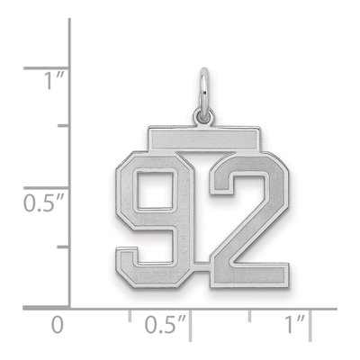 Sterling Silver Number 92 Charm – view 2