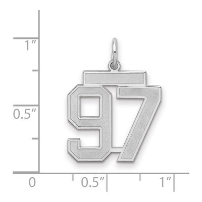 Sterling Silver Number 97 Charm – view 2