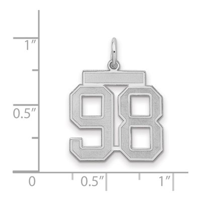 Sterling Silver Number 98 Charm – view 2