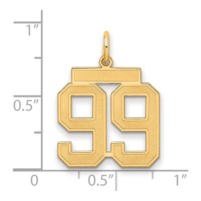 Sterling Silver Gold-Plated Number 99 Charm – view 2