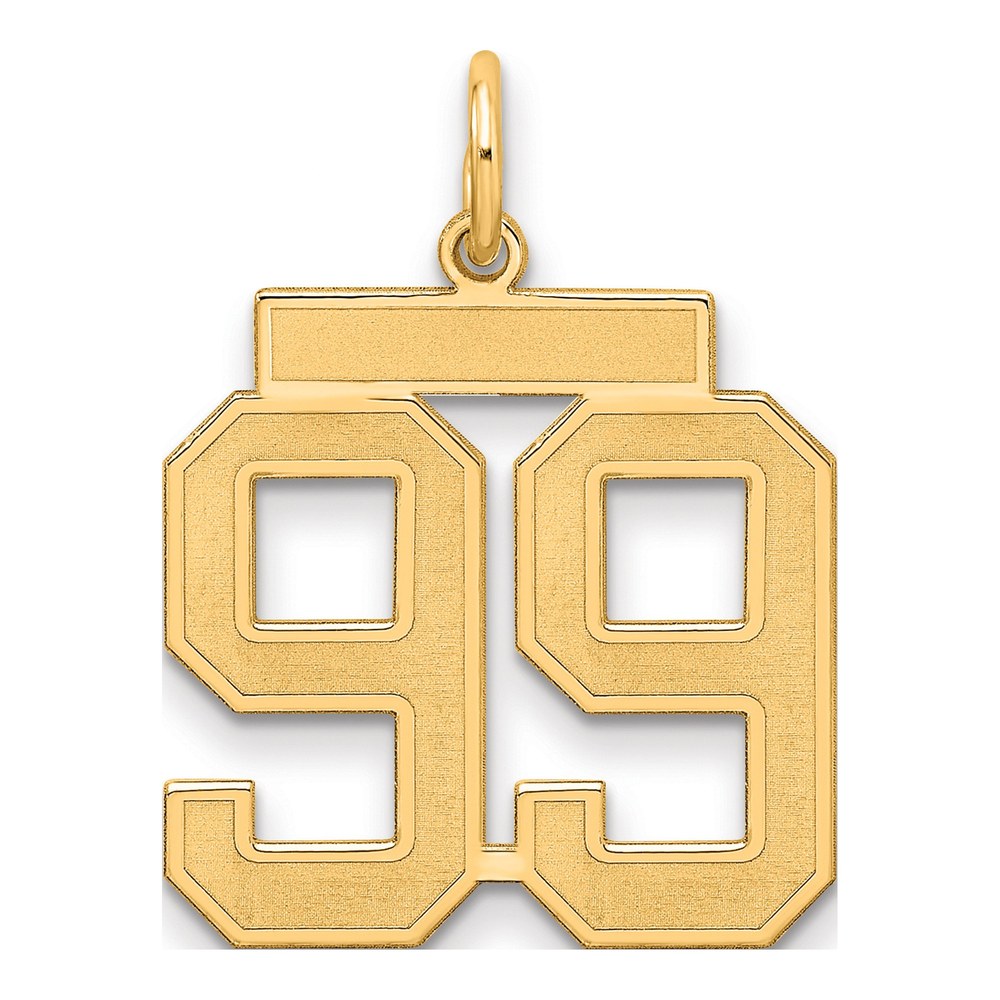 Sterling Silver/gold-Plated Satin Number 99 Charm Pendant