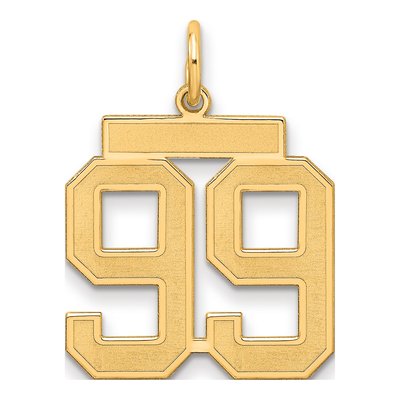 Sterling Silver Gold-Plated Number 99 Charm