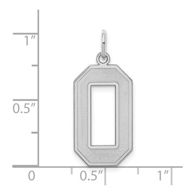 Sterling Silver Number 0 Charm – view 3