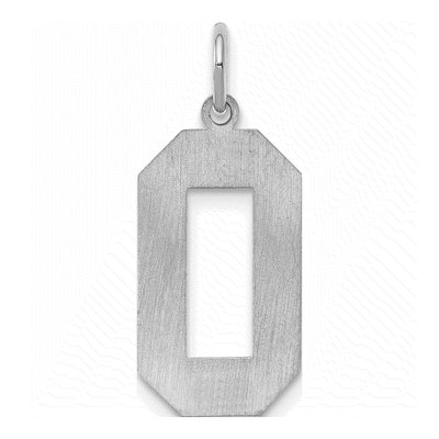 Sterling Silver Number 0 Charm – view 4