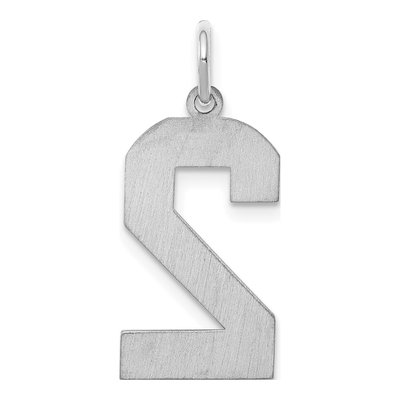 Sterling Silver Number 2 Pendant – view 4
