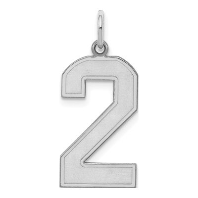 Sterling Silver Number 2 Pendant