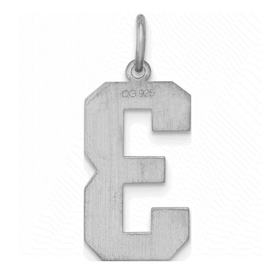 Sterling Silver Number 3 Charm – view 4