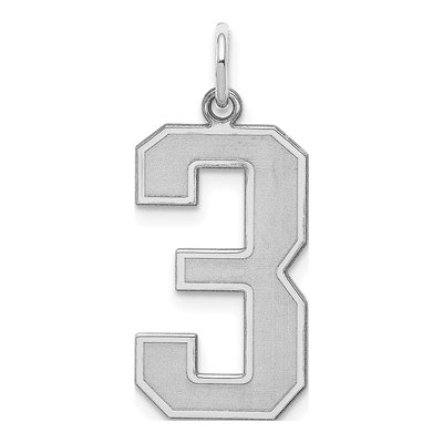 Sterling Silver Number 3 Charm