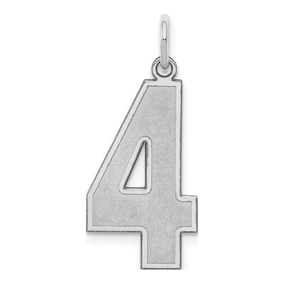 Sterling Silver Number 4 Charm