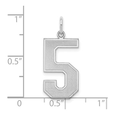 Sterling Silver Number 5 Pendant – view 3