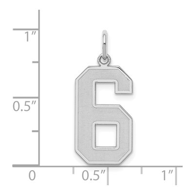 Sterling Silver Number 6 Charm – view 3