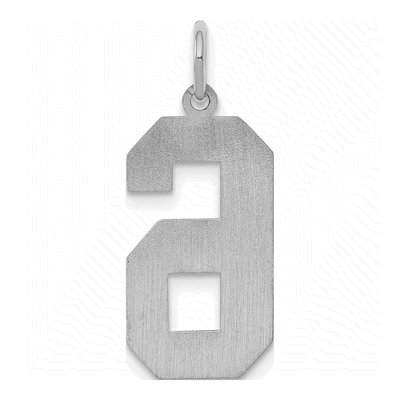 Sterling Silver Number 6 Charm – view 4