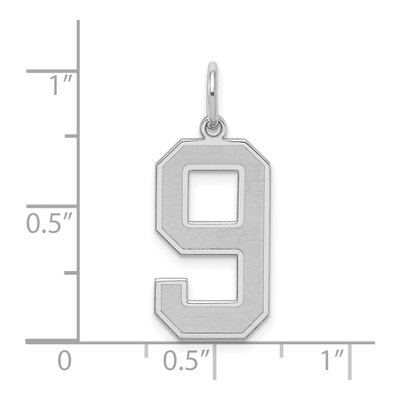 Sterling Silver Number 9 Charm – view 4