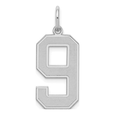 Sterling Silver Number 9 Charm