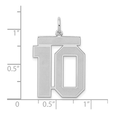 Sterling Silver Number 10 Pendant – view 4