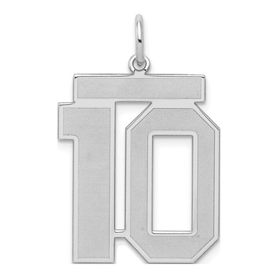 Sterling Silver Number 10 Pendant