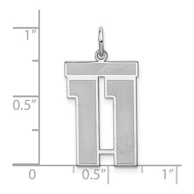 Sterling Silver Number 11 Pendant – view 4