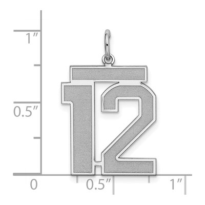 Sterling Silver Number 12 Pendant – view 4