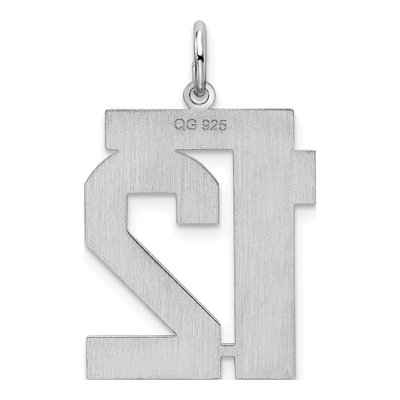 Sterling Silver Number 12 Pendant – view 5