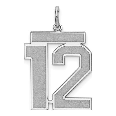 Sterling Silver Number 12 Pendant
