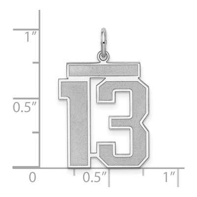 Sterling Silver Number 13 Charm – view 4