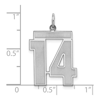 Sterling Silver Number 14 Charm – view 4
