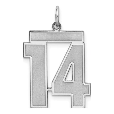 Sterling Silver Number 14 Charm